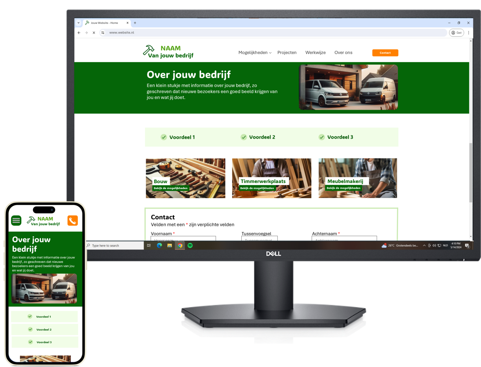 Website laten ontwerpen voor Timmerbedrijf