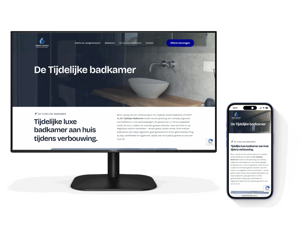 De tijdelijke badkamer