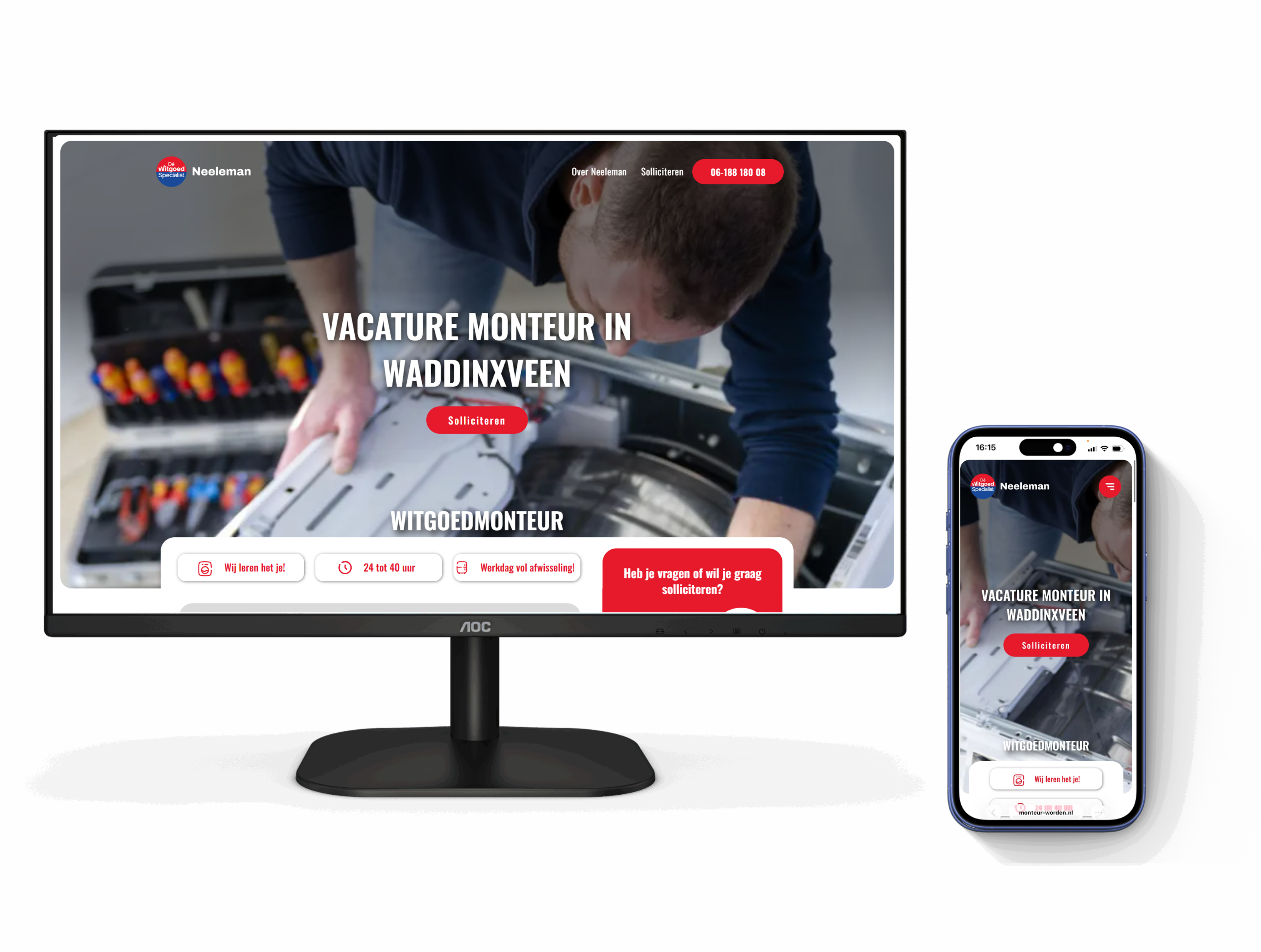 website voor een vacature